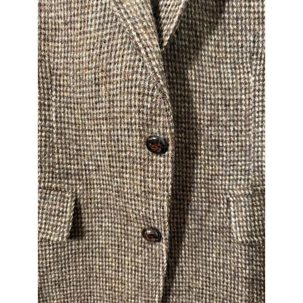 GANT Harris Tweed Mens Irish Wool Blazer Brown Sport Coat USA McAlpins Old Money